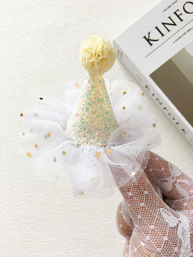 Wholesale Cute 3D Hat Hairpin Star Mesh Headdress