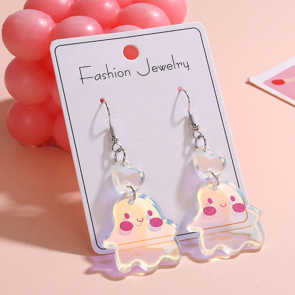 Wholesale Easter Rainbow Easter Egg Rabbit Ghost Acrylic Earrings