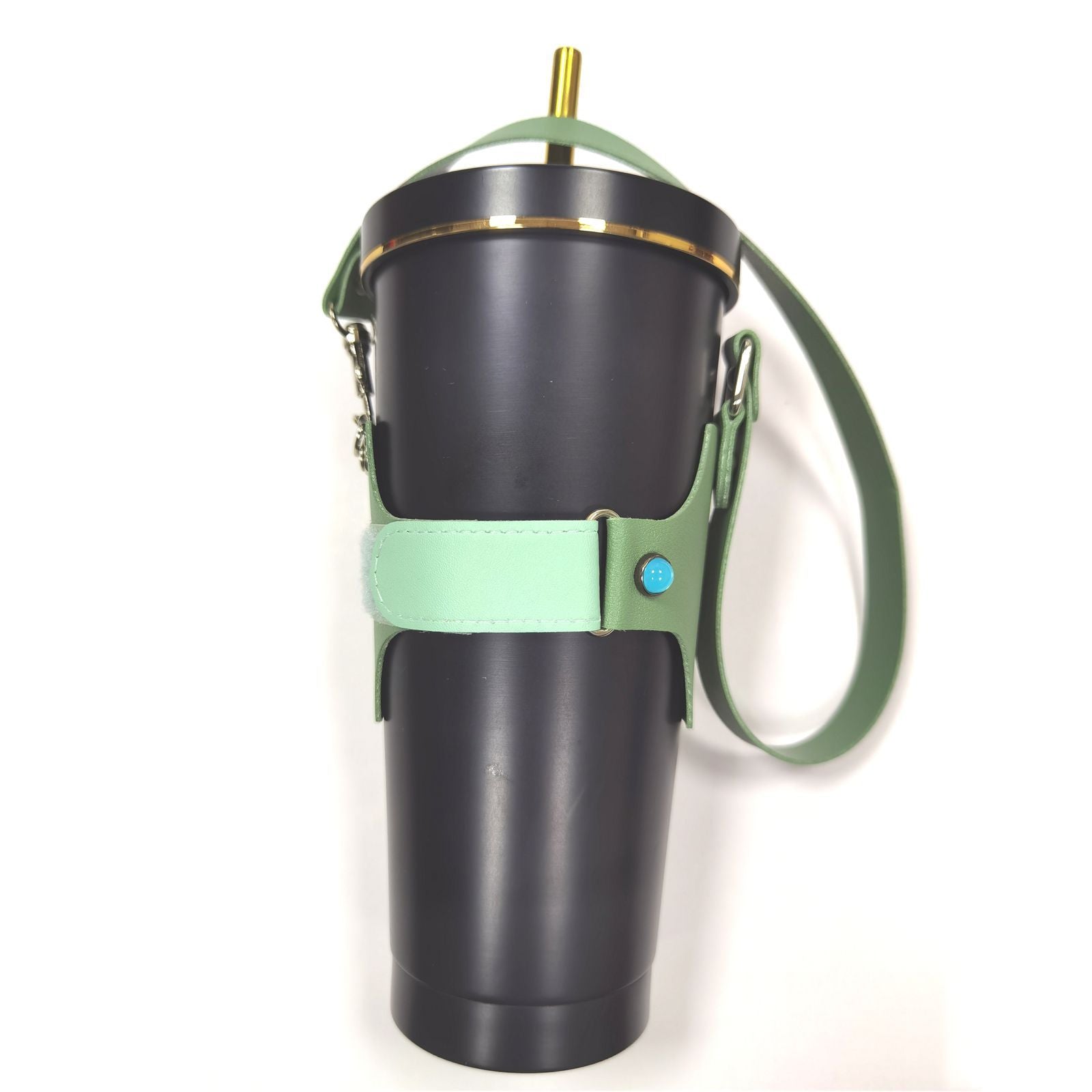 Wholesale Portable Coffee Accessories Adjustable PU Leather Non-slip Cup Holder