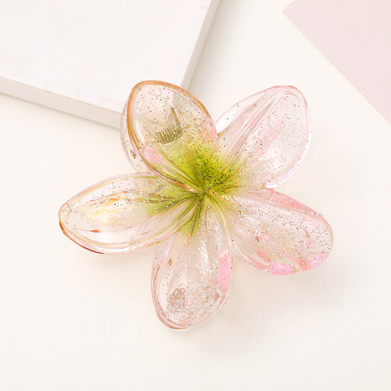 Wholesale colorful acrylic frangipani hairpins