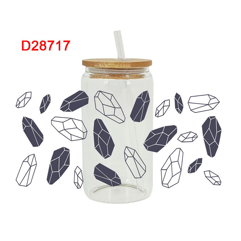 Wholesale Crystal Diamond Gemstone Series 16oz Cup UV DTF Wraps