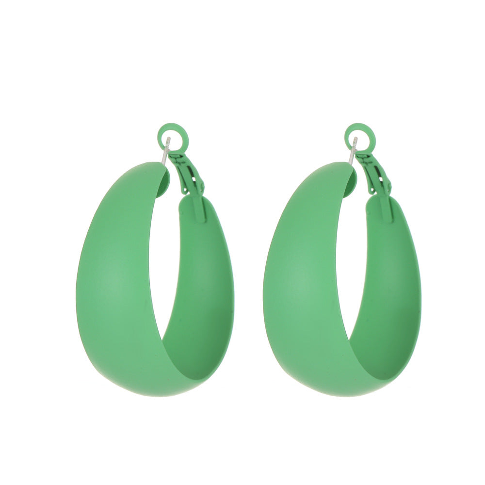 Wholesale Retro exaggerated large earrings with colorful C-shaped earrings