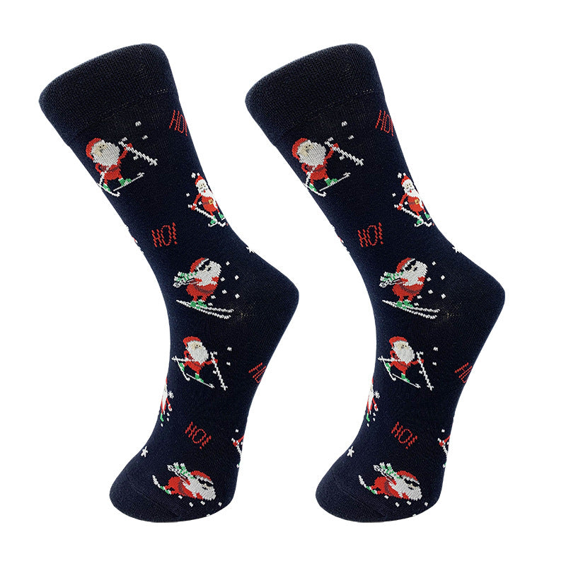 Wholesale European and American Santa Claus Mid Tube Personalized Cotton Reindeer Trendy Socks