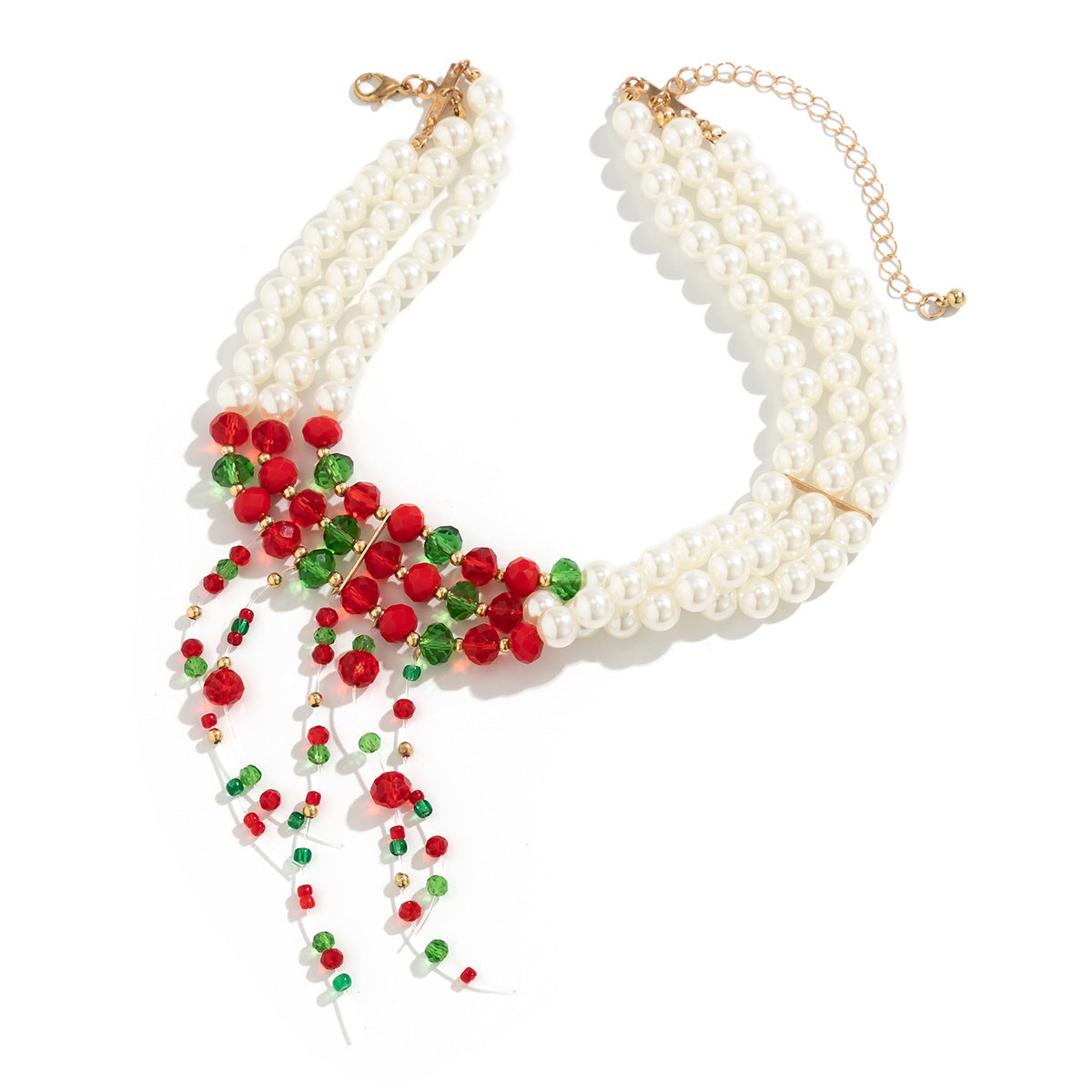 Wholesale Christmas multi-layered pearl necklace