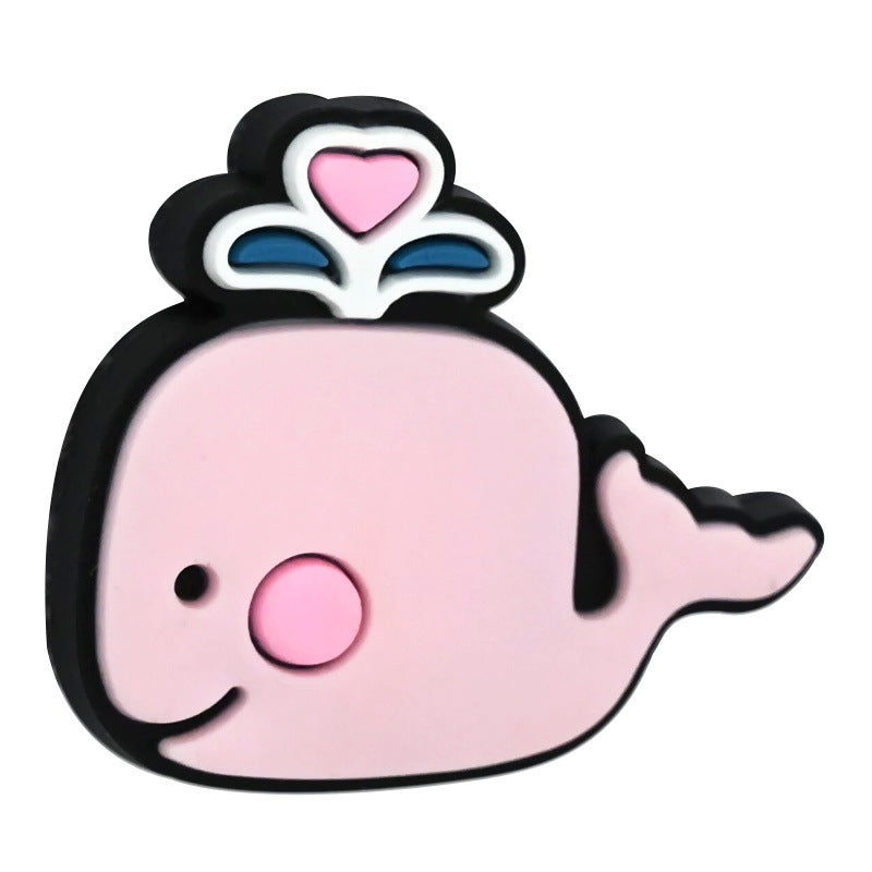 Wholesale   Random 100pcs/pack  Cartoon Ocean Animal Series PVC Soft Rubber Thick Sheets DIY Beading