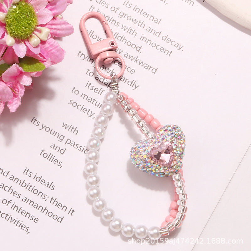 Wholesale Full Diamond Love Gemstone Acrylic Keychain