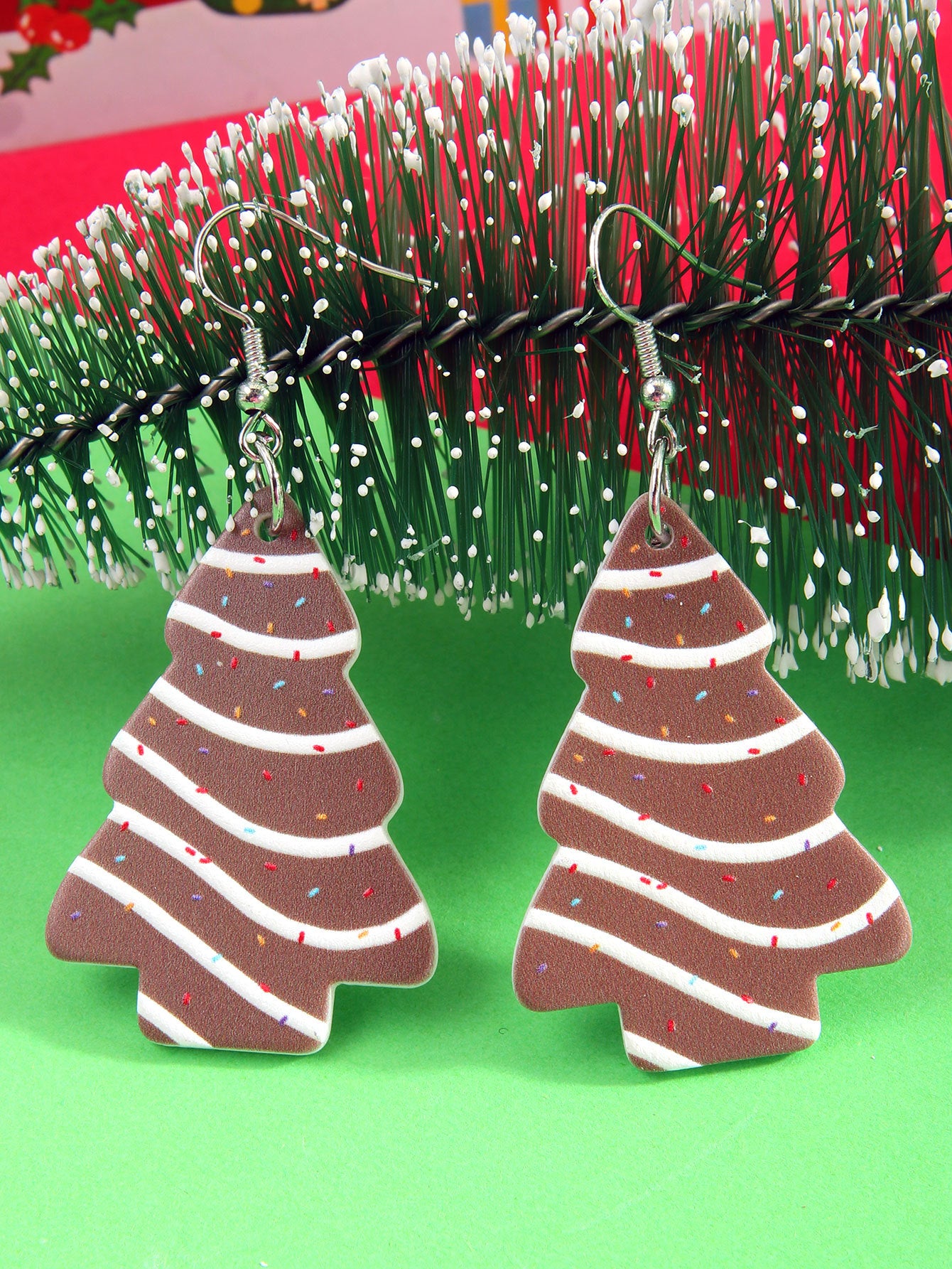 Wholesale Christmas Tree Fashion Printed Lantern Balloon Cookies Elk Acrylic Earrings Earrings Earrings