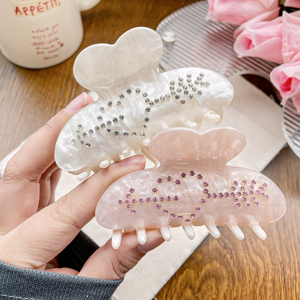 Wholesale Acrylic Diamond Love Valentine's Day Hair Clips