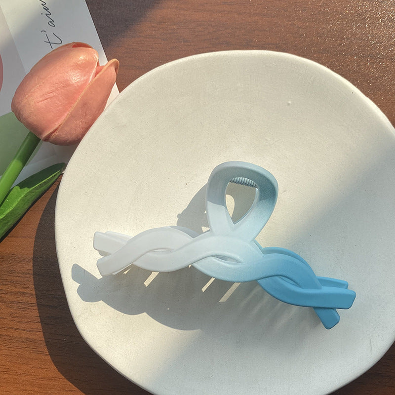 Wholesale Plastic Gradient Twist Frosted Hair Clips