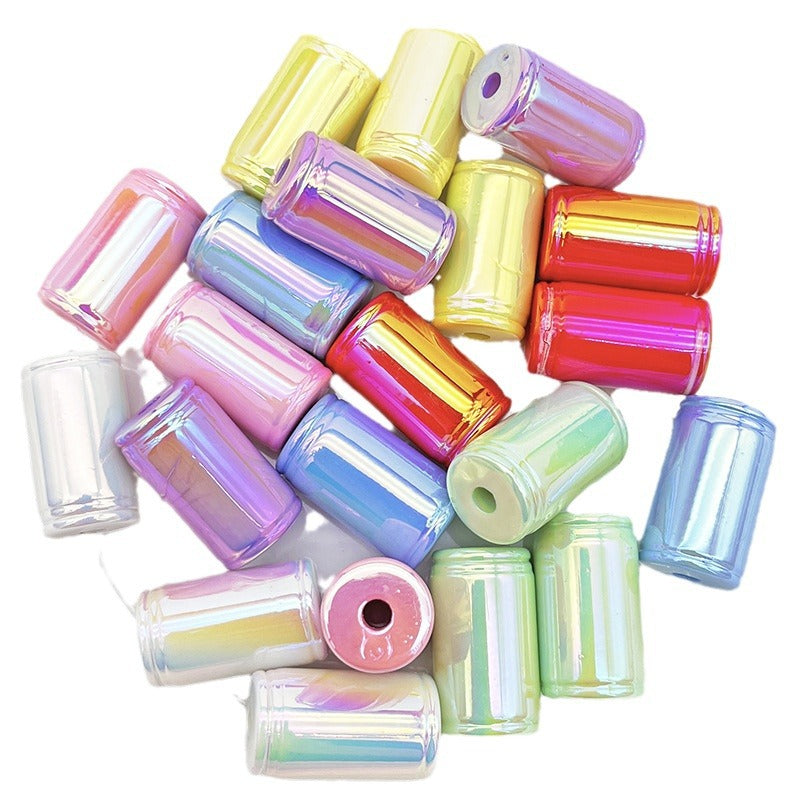 Wholesale Cylindrical Straight Hole Beads Special Shaped UV Plated Acrylic Beads