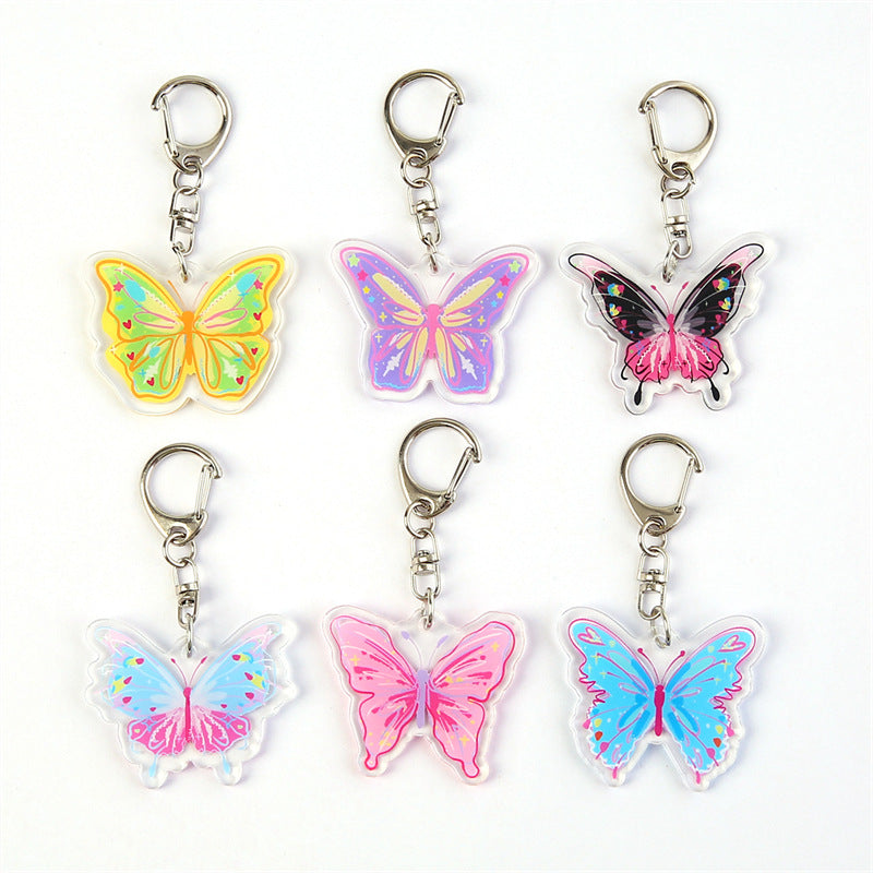 Wholesale Cute Colored Butterfly Acrylic Keychains
