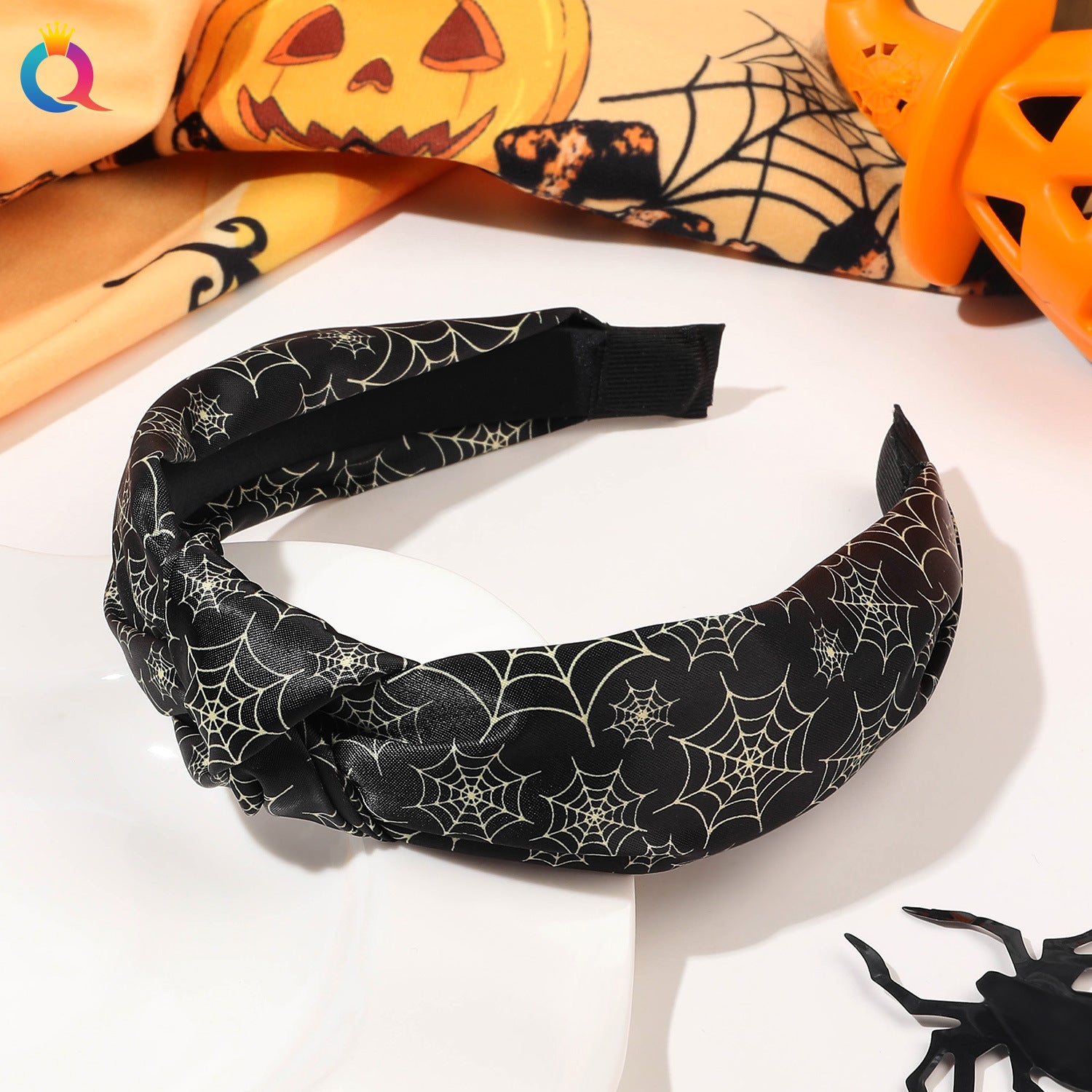 Wholesale Halloween Pumpkin Knotted High Skull Headband