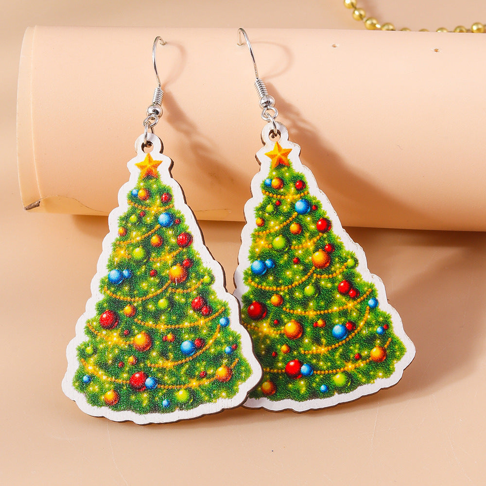 Wholesale Christmas Tree Series Earrings Cartoon Creative Christmas Star Earrings