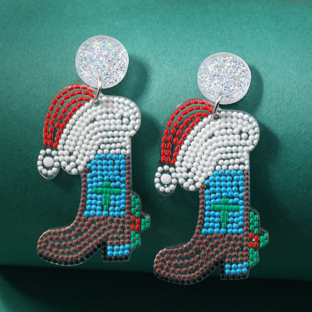 Wholesale Christmas colorful acrylic earrings