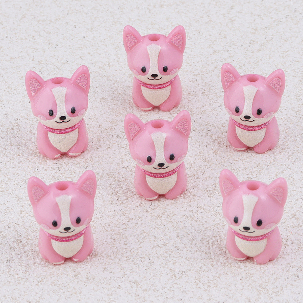 Wholesale 10pcs Colorful Cartoon Cute Dog Acrylic Beads
