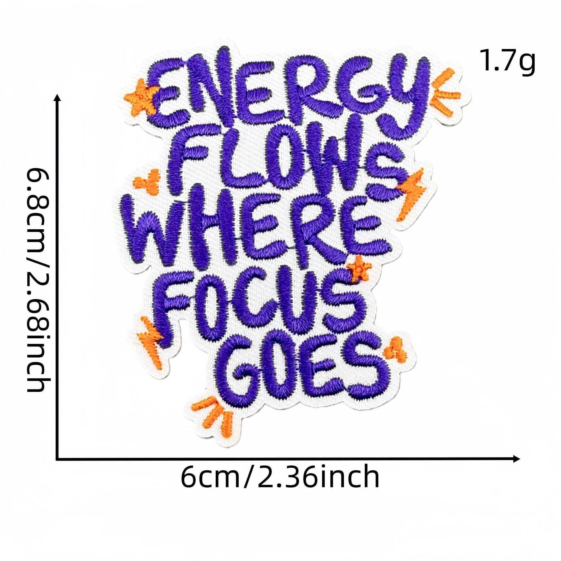 Wholesale Purple Graffiti Inspirational Embroidered Patch Iron On Applique For Clothing Bags DIY Craft