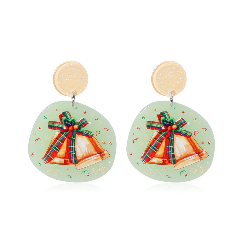 Wholesale Christmas Red Snowflake Tree Acrylic Earrings For Women Party Wear Gift