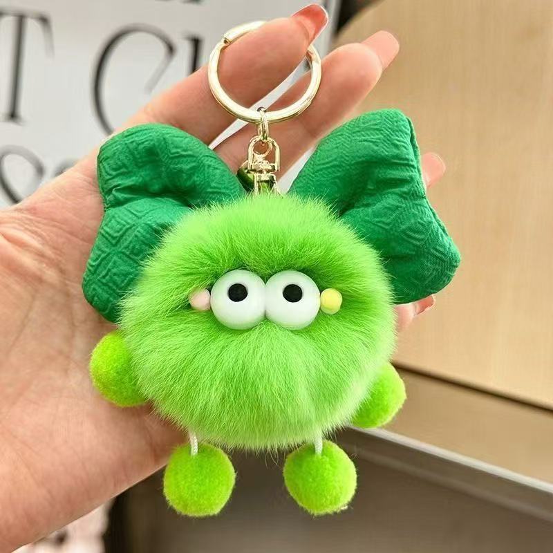 Wholesale New cute plush bow briquettes keychain