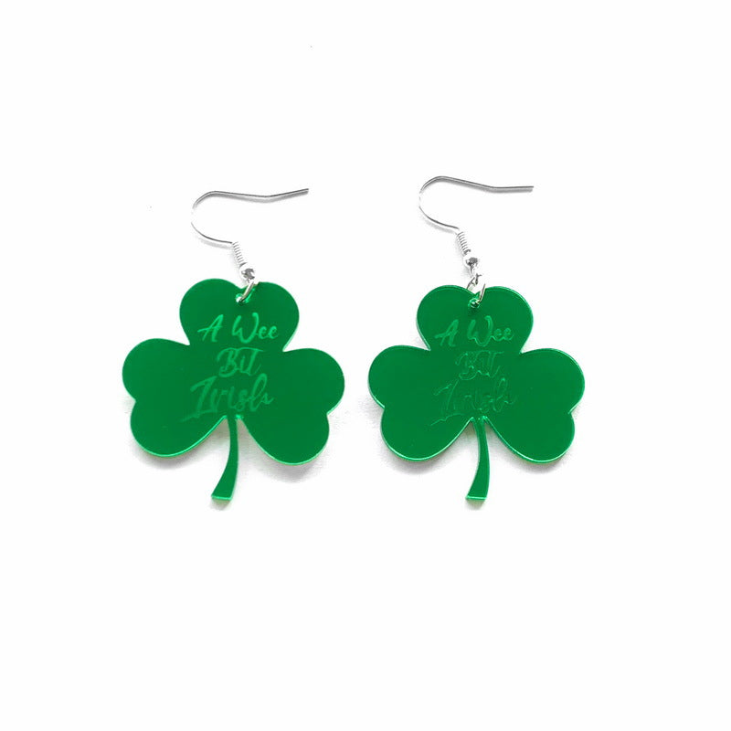 Wholesale Green Clover Leaf Earrings
