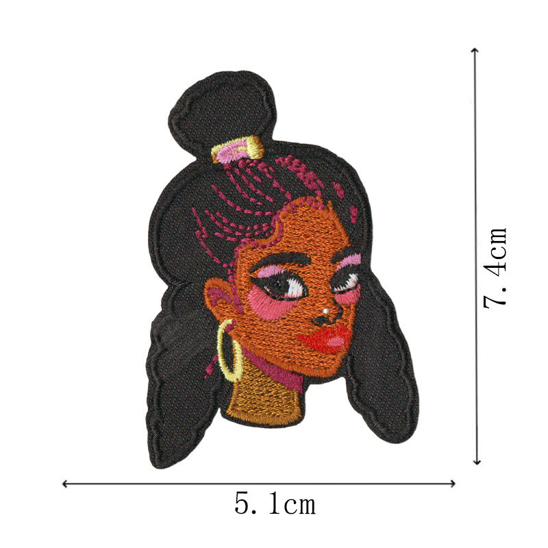 Wholesale Embroidered Patch With Black Independence Day Design Sew On Decorative Badge For Coats Casual Craft Supply For Resale