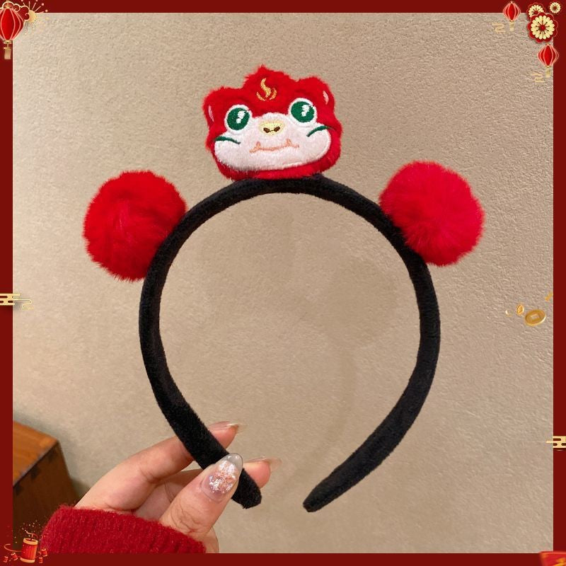 Wholesale Year of the Snake Headband  Cute Funny Plush Wash Hair Cards Small Snake Zodiac Headwear Children's Spring Festival