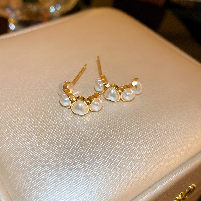 Pendientes de perlas de imitación de forma al por mayor corazón C