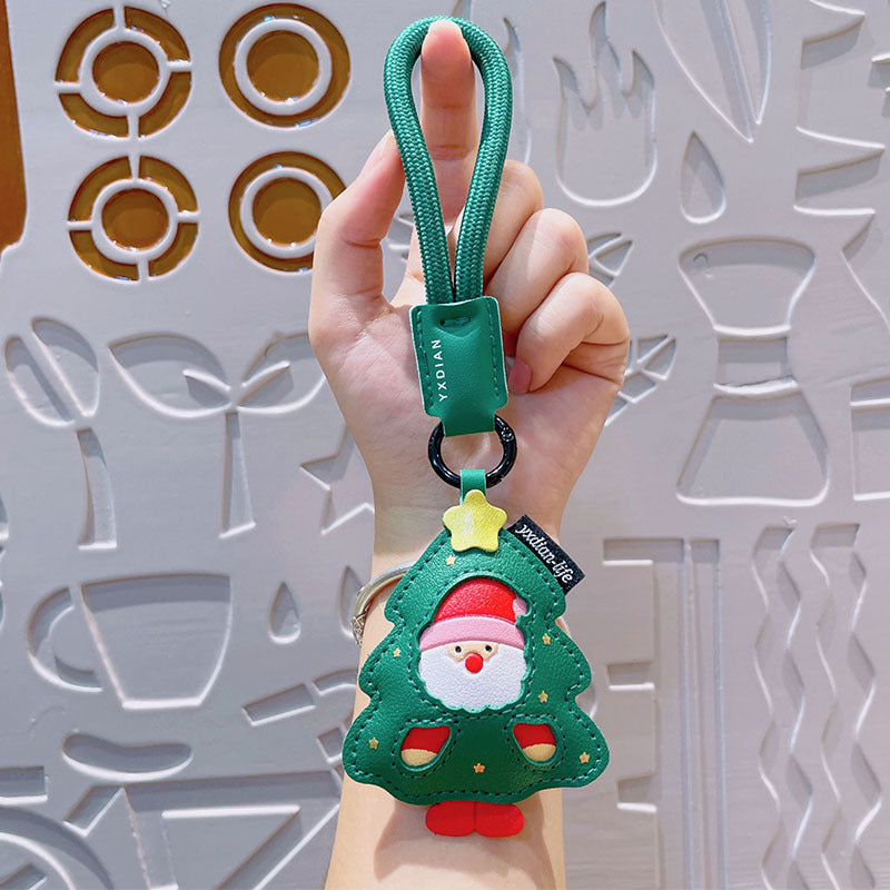 Wholesale Leather Christmas Ornament Keychain