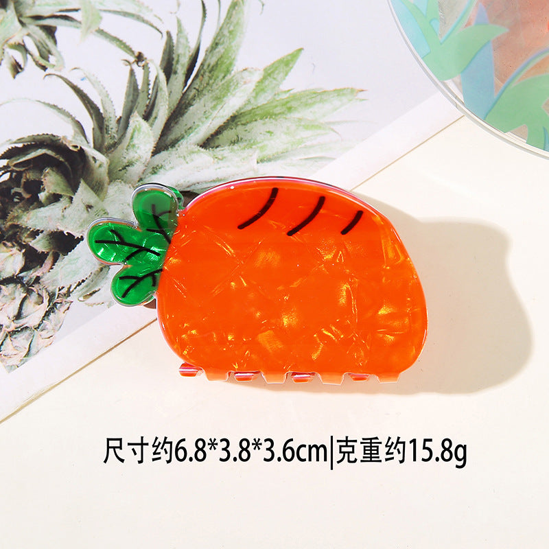 Wholesale PVC Korean Style Fruit Hair Clips Cute Lemon Strawberry Claw Clip For Everyday Styling Gift