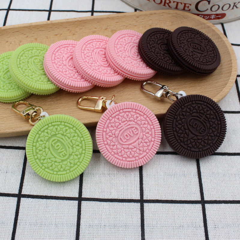 Wholesale PVC Imitation Sandwich Chocolate Biscuit Key Chain