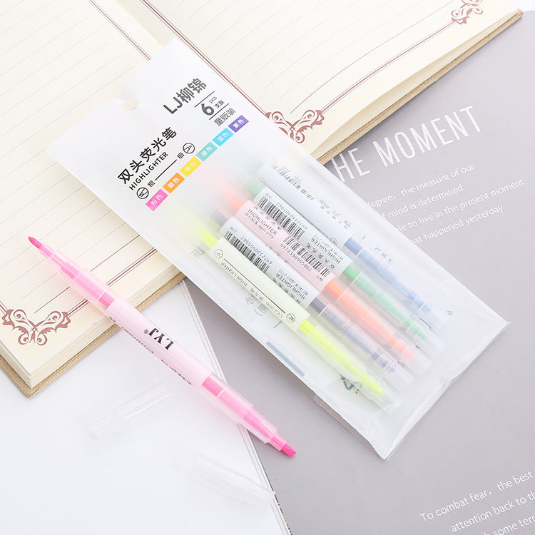Wholesale Plastic 6-color Marking Emphasis Marking Pen