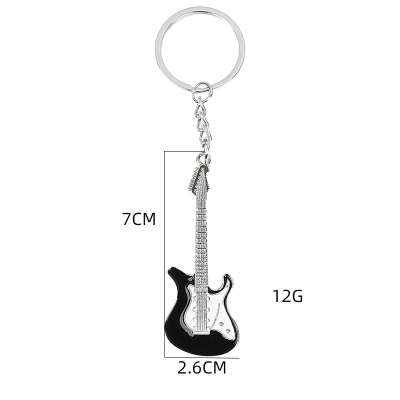 Wholesale Music Festival Metal Instrument Colorful Guitar Keychain