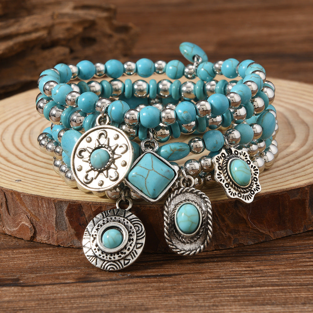 Wholesale Turquoise bead bracelet   Layered Bracelet Set