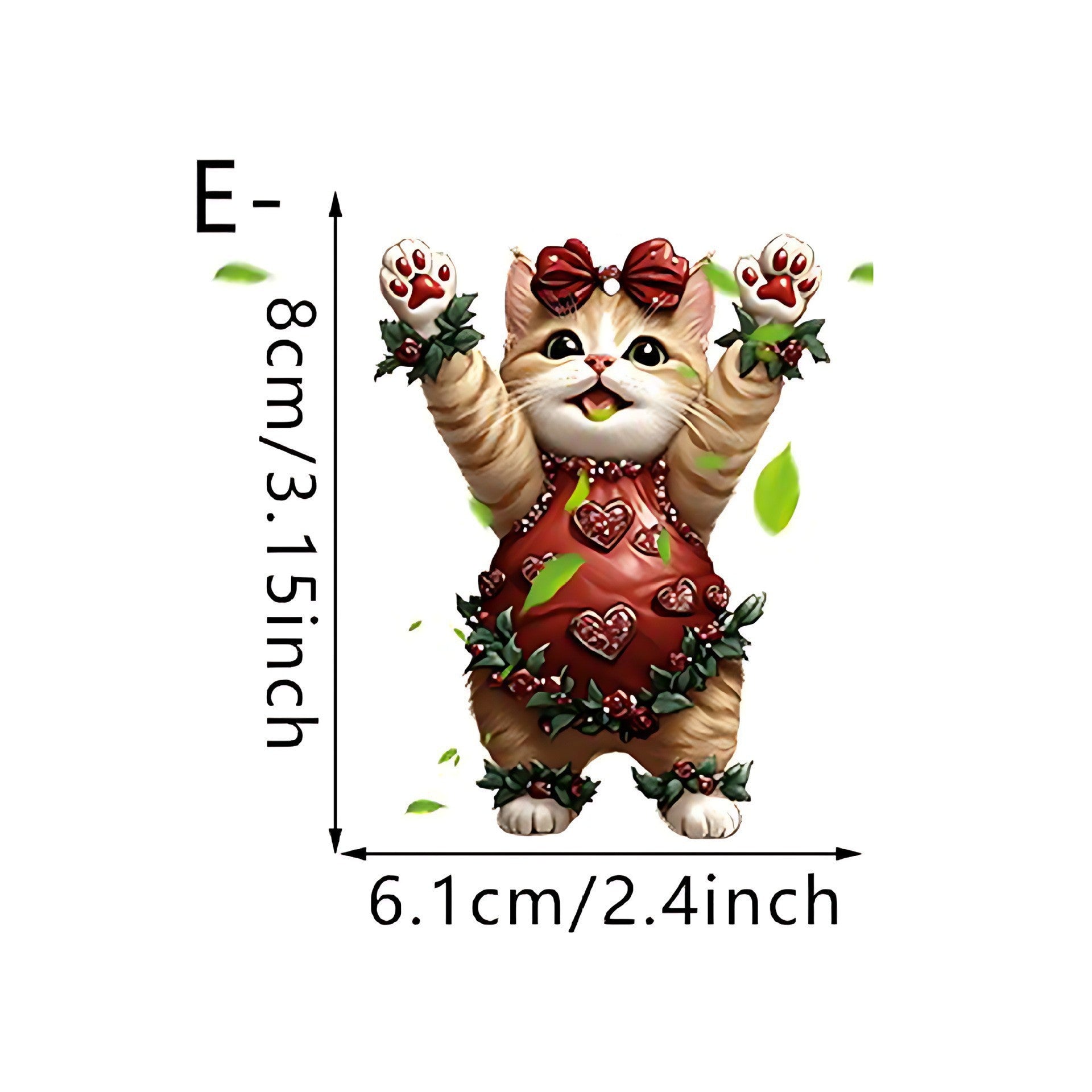 Wholesale Valentine' s Day Rose Kitten Acrylic Car Decoration