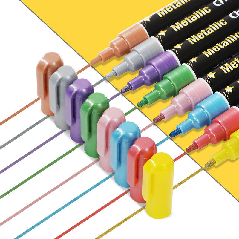 Wholesale 8 Color Fluorescent Pen Double Head Liquid Painting Marker Pen