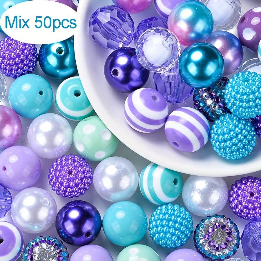 Wholesale 50pcs 20mm mixed style of yellow  green  purple and pink Acrylic Beads