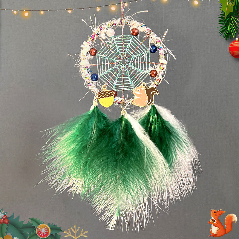 Wholesale Creative Feather Squirrel Picture Pendant Dream Catcher