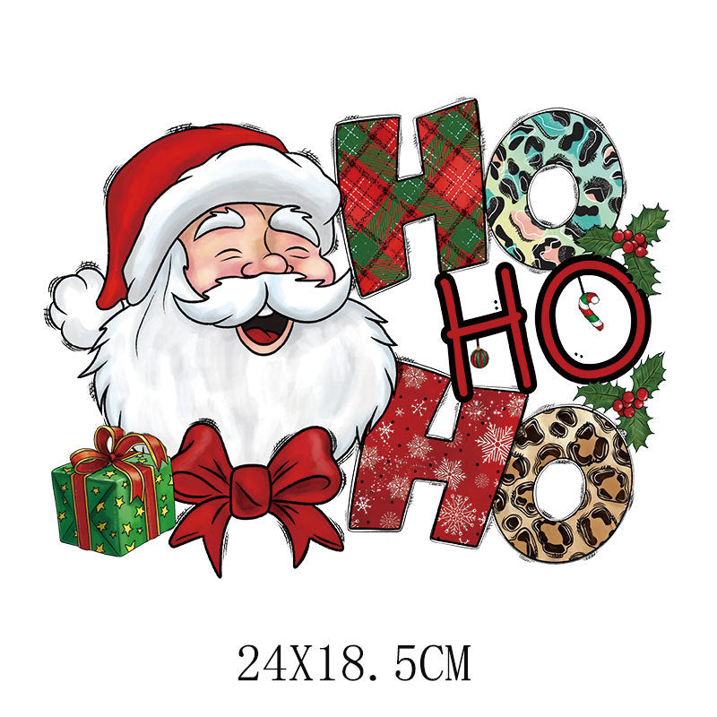 Wholesale Christmas tree and old man heat transfer print  UV DTF Ready to Press Transfers Wraps