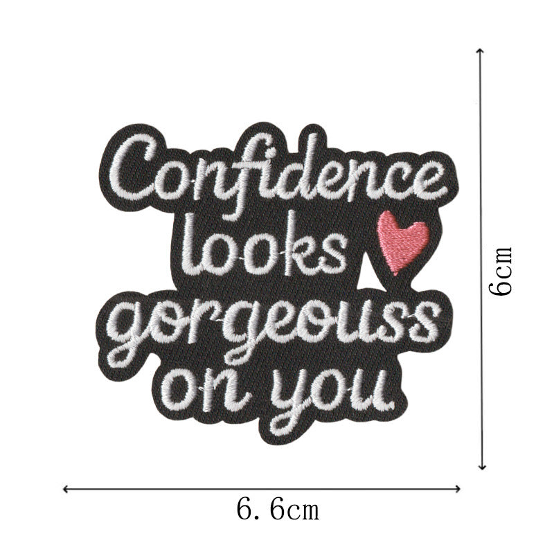 Wholesale Cartoon English Quote Embroidered Patches Set Of 10 Heat Activated Adhesive Back Decorative Craft Supply For Clothing Bags Towels Everyday DIY Accessory Boutique Resale Gift