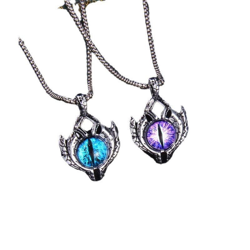 Wholesale Evil Eye Necklace Men's Titanium Steel Luminous Jewelry