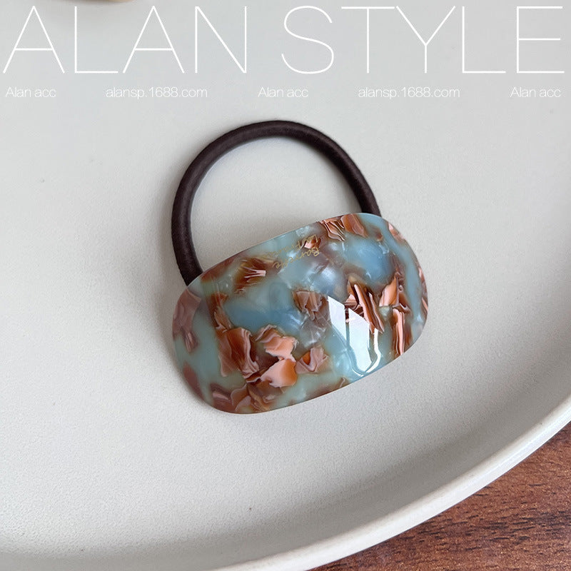 Wholesale Oval Horse Tail Ball Head Temperament Acetate Fiber Hair Scrunchies