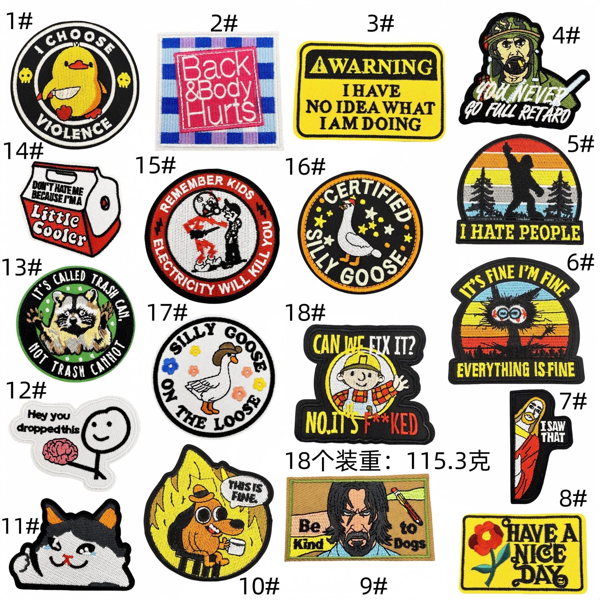 Wholesale Cartoon Fun Quirky Style English Letter Animal Character Velcro Badge Patch