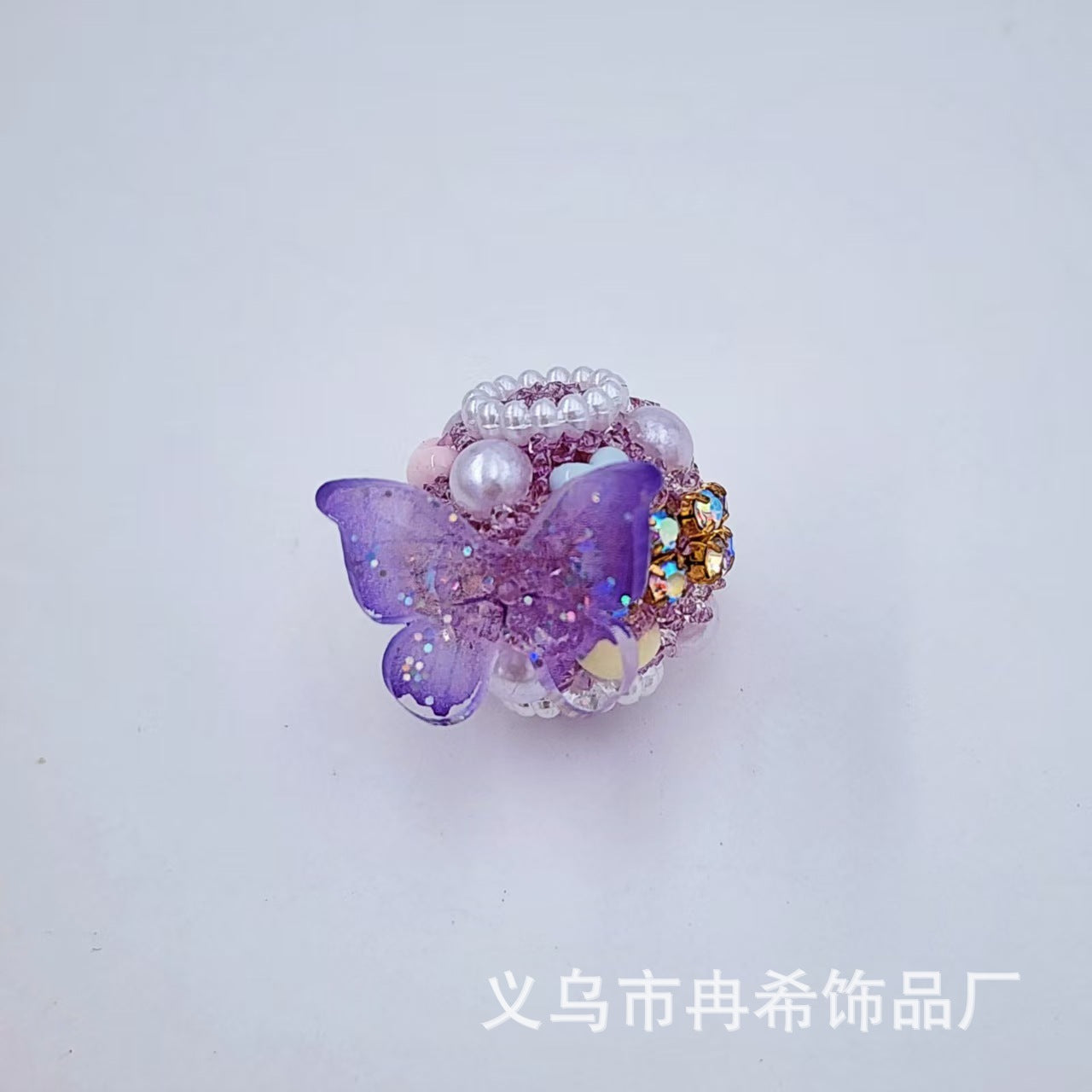 Wholesale 10pcs  Butterfly Love Soft Sugar Straight Hole Heavy Beads DIY Mobile Phone Chain Beads