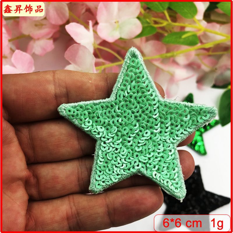 Wholesale Love Star Towel Embroidered Bead Sequin Cloth Stickers Badge Chest Badge Patch FS