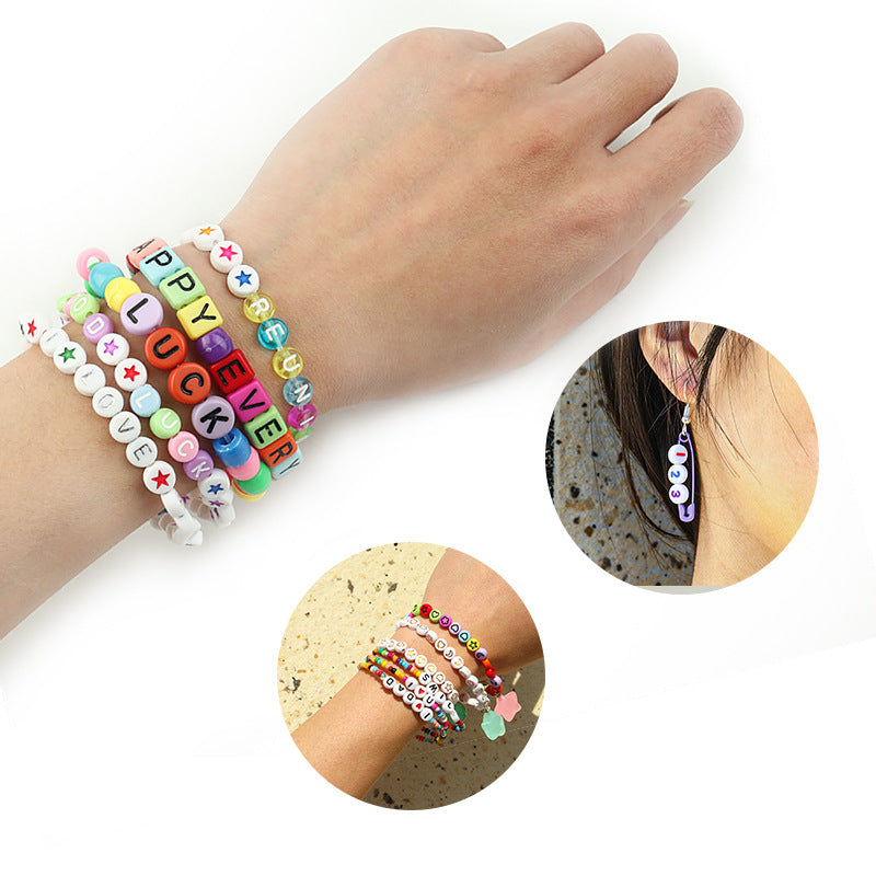 Wholesale of 100 Pieces/pack of Acrylic Colored English Letter Beads