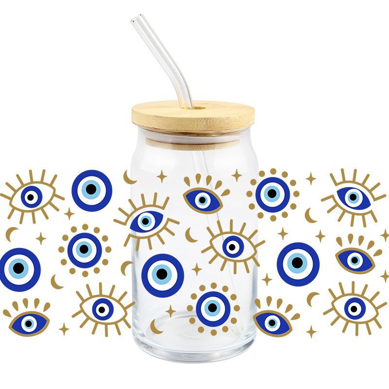 Wholesale 5pcs Devil' s Eye 16oz Cup UV DTF Wraps