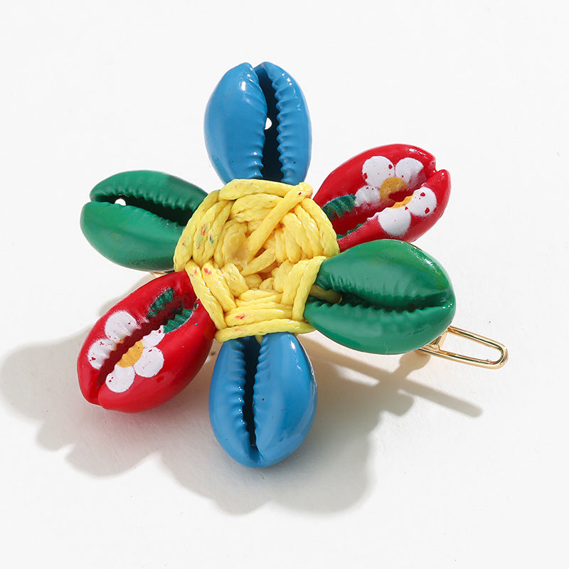 Wholesale Colorful Shell Paint Printed Hair Clips