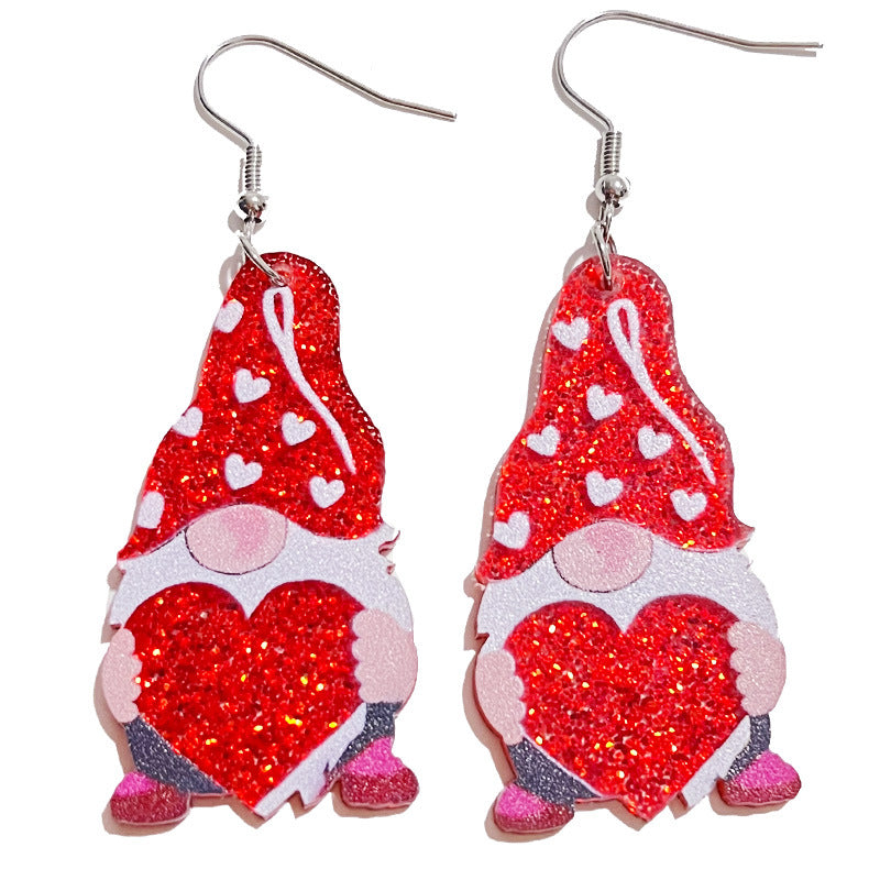 Wholesale Cute dwarf glitter acrylic earrings