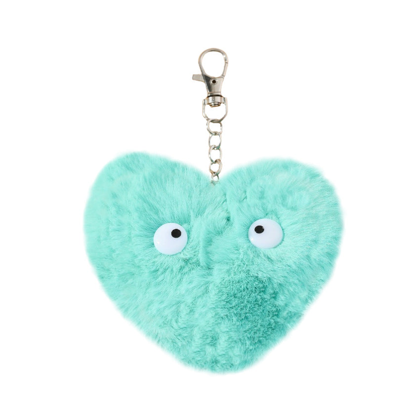 Wholesale Cute Eyes Peach Heart Plush Keychain
