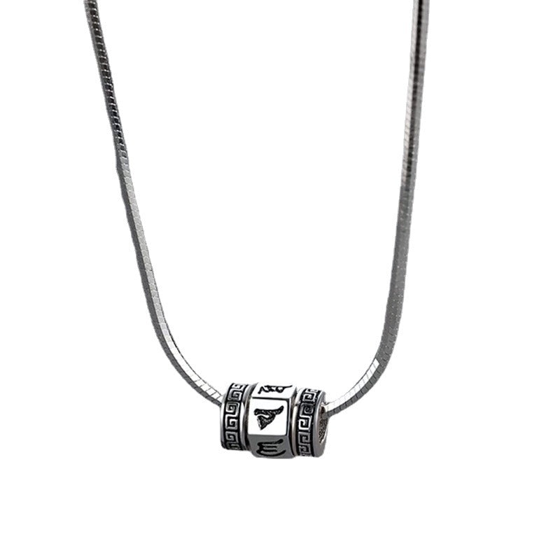 Wholesale Six Words Mantra Turnable Pendant Necklaces