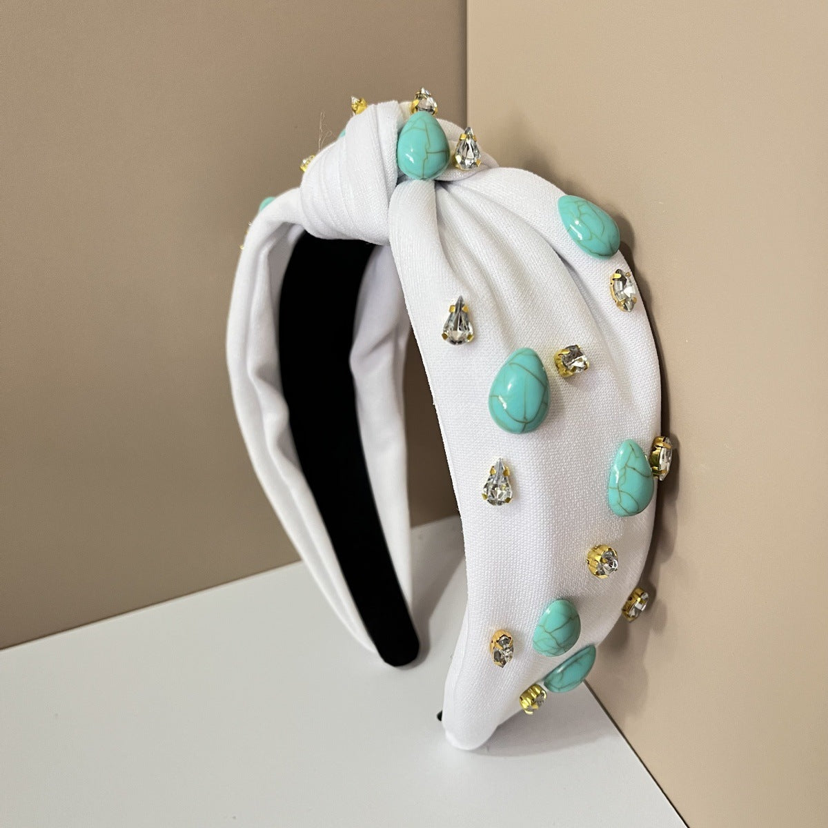 Wholesale Fabric Bohemian Style Knotted Wide-Brimmed Headband